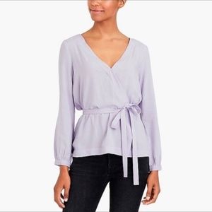 JCrew Mercantile Belted Wrap Top - Lilac (size 0)